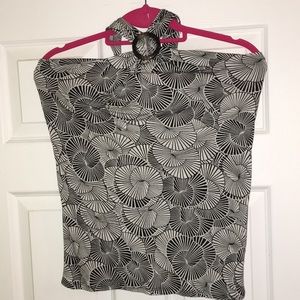 Black and white halter top
